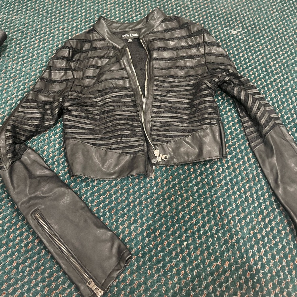 New look lace and pleather jacket